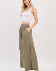 The Amara Vintage Olive Smocked Pants