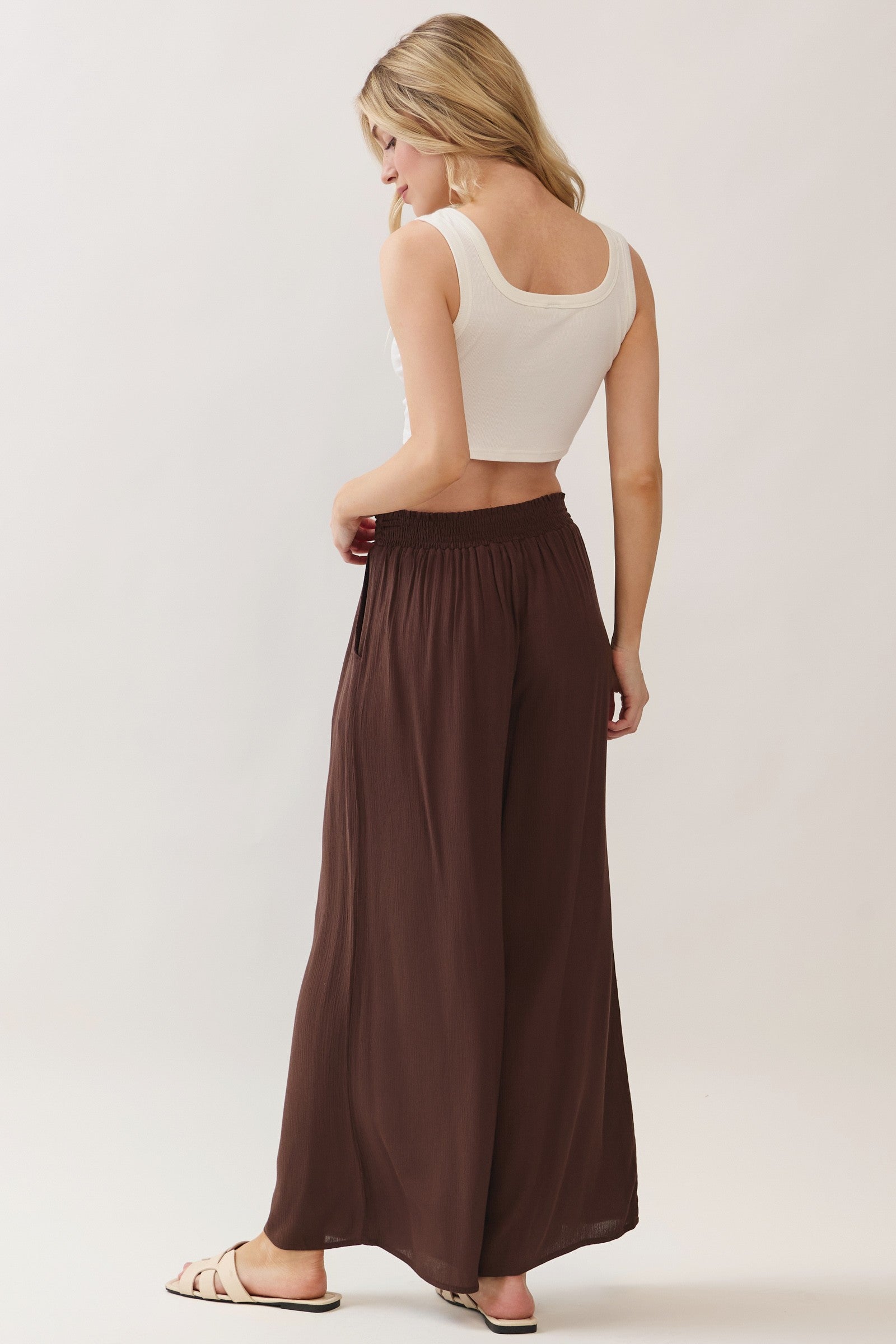 The Amara Chocolate Smocked Pants