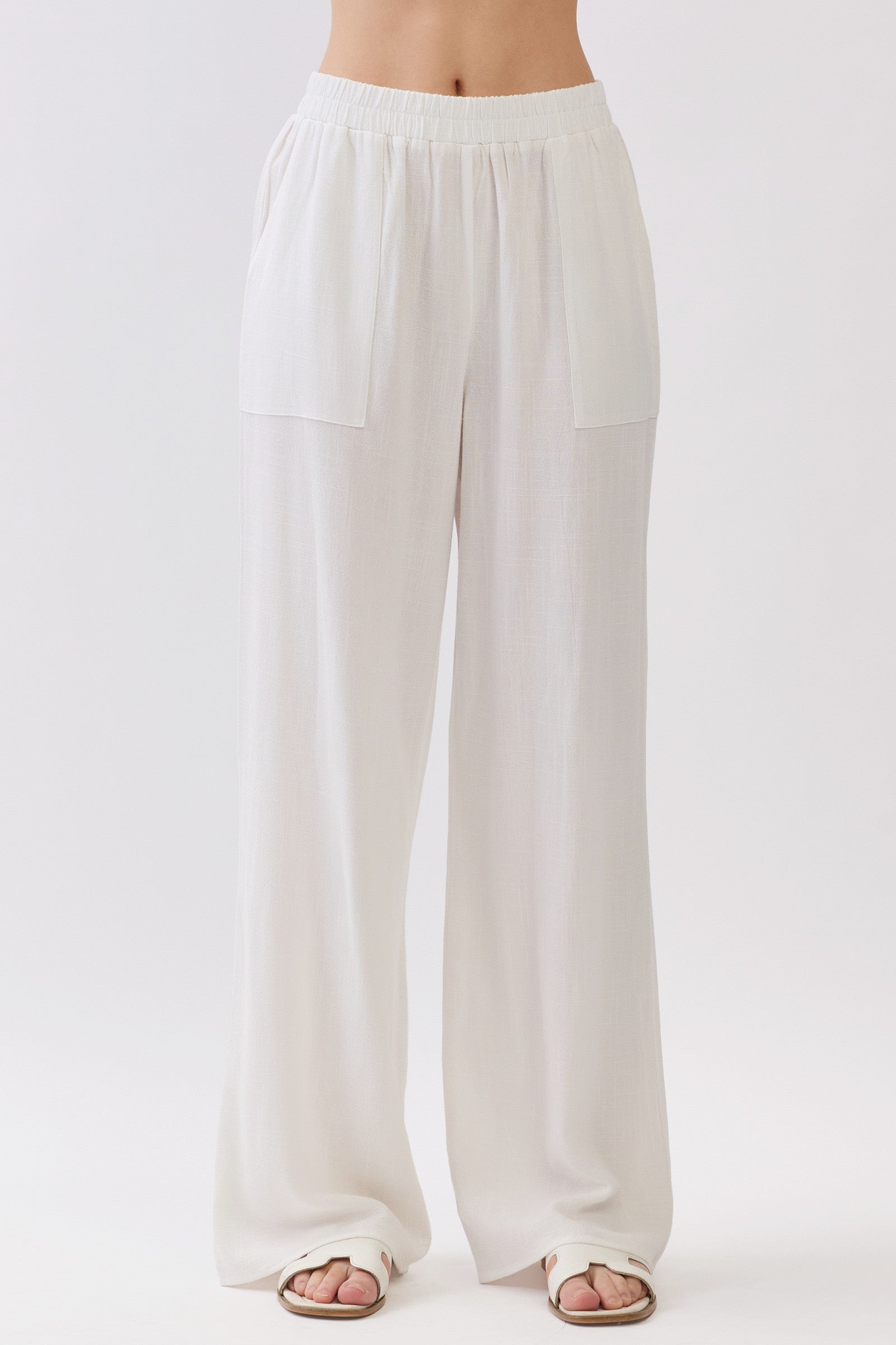 The Kieran Off White Linen Utility Pants