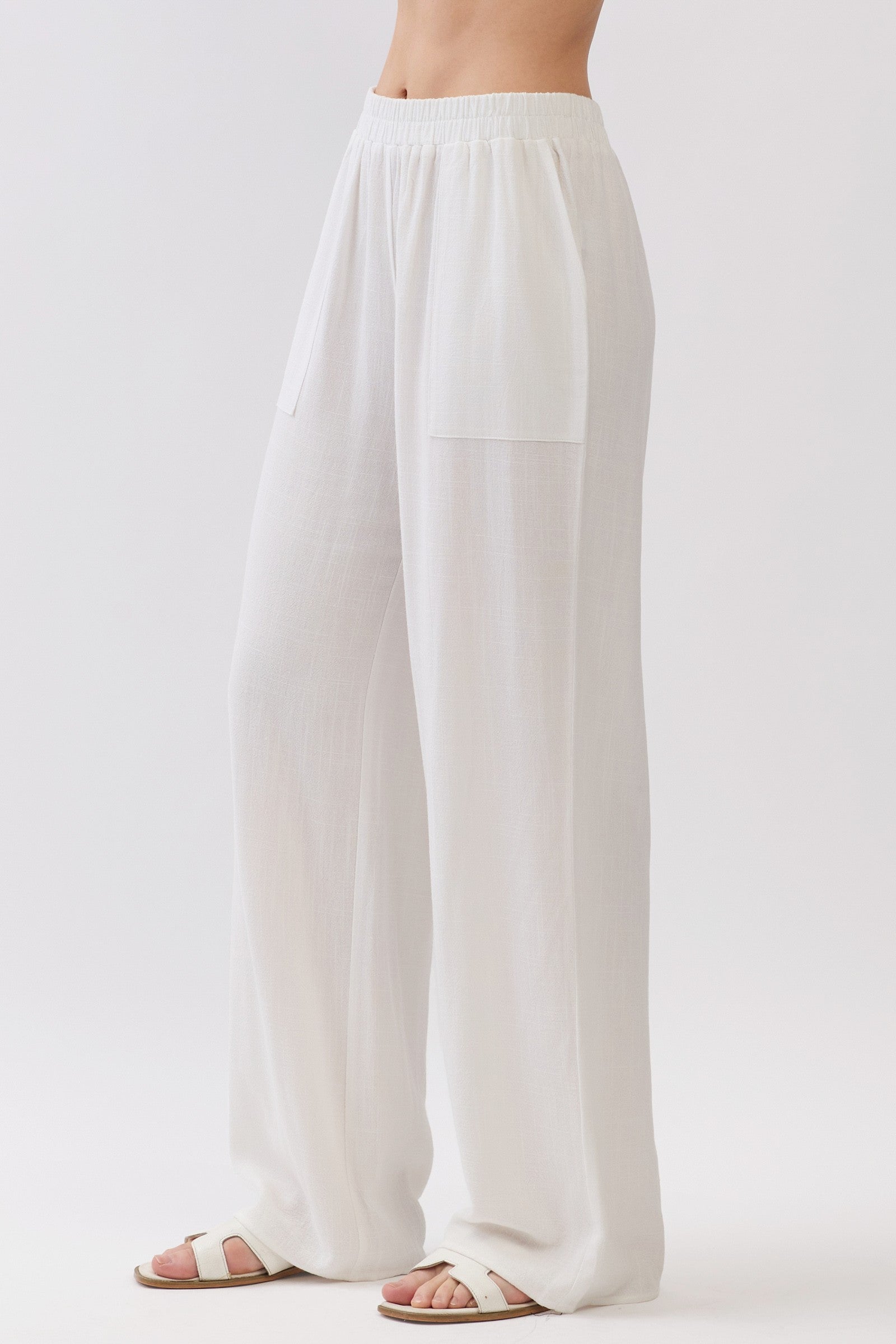 The Kieran Off White Linen Utility Pants