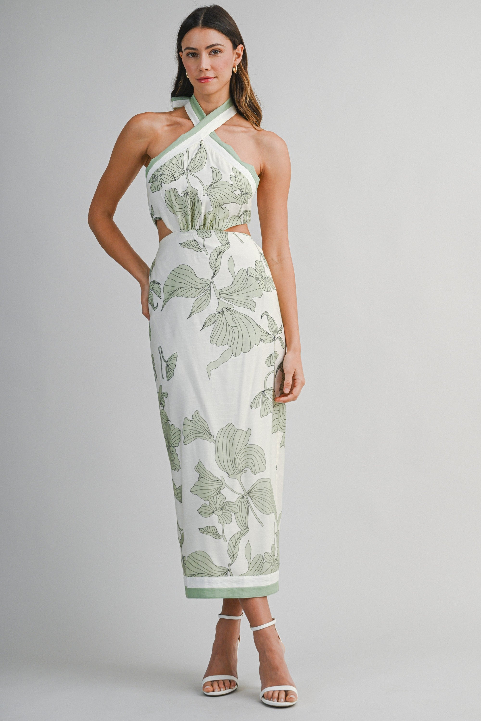 The Valencia Halter Cut Out Midi Dress The Valencia Halter Cut Out Midi Dress