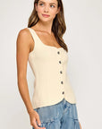 The Valora Sweetheart Buttoned Top