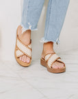 The Vera Nude Cross Stitched Sandal