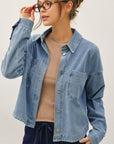 The Vesper Denim Cropped Shacket