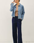 The Vesper Denim Cropped Shacket