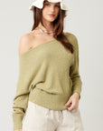 The Whitney Olive Off Shoulder Sweater