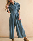 The Willow Chambray Pleated Jumpsuit