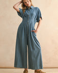 The Willow Chambray Pleated Jumpsuit
