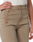 The Zephyr Beige Wide Leg Jeans