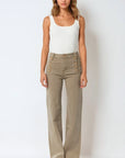 The Zephyr Beige Wide Leg Jeans