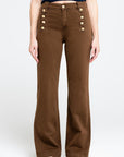 The Zephyr Camel Wide Leg Jeans