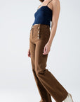 The Zephyr Camel Wide Leg Jeans