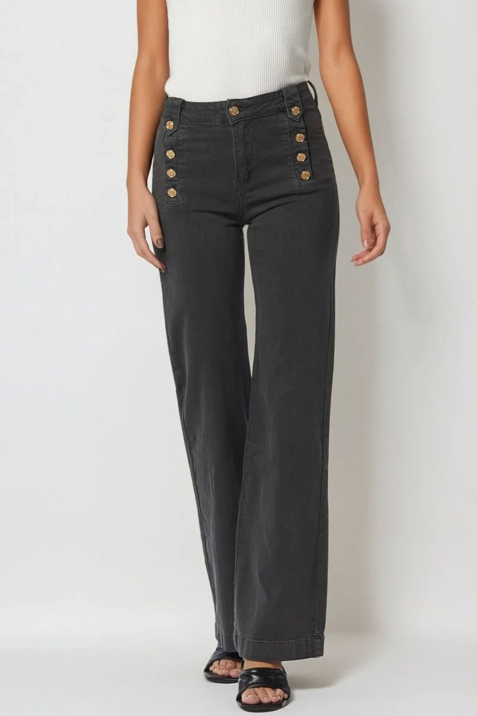 The Zephyr Dark Grey Wide Leg Jeans – Thread + Seed