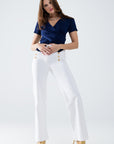 The Zephyr White Wide Leg Jeans