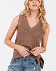 The Anora Side Slit Sweater Tank