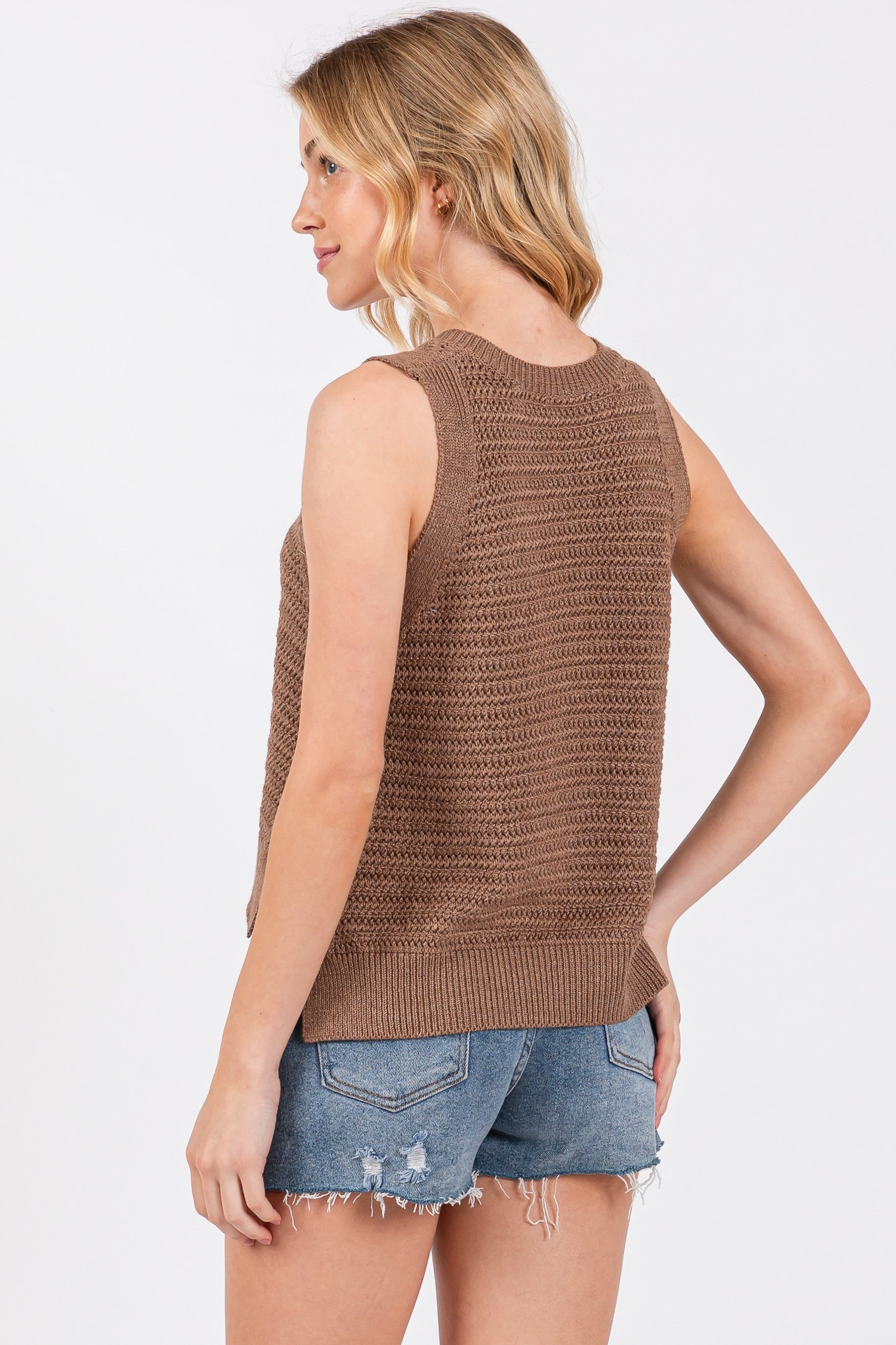 The Anora Side Slit Sweater Tank