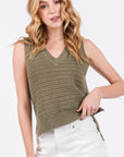 The Anora Side Slit Sweater Tank