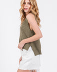 The Anora Side Slit Sweater Tank