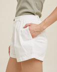 The Aurelia Pleated Cotton Shorts