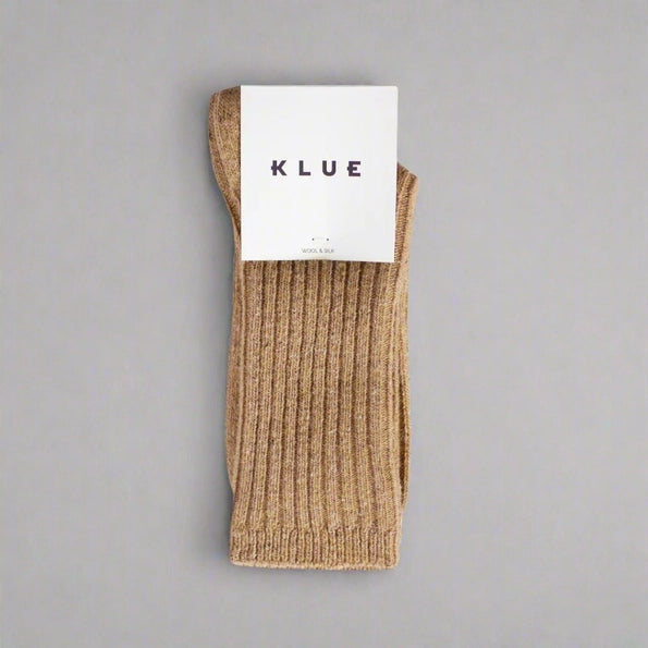 The Silk and Wool Dust Star Socks - Beige