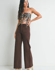 The Briar Mini Patch Pocket Wide Leg Jeans