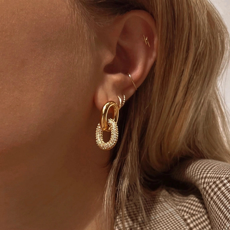The Zoe Pave Link Earrings by Mod + Jo *Runway Exclusive*