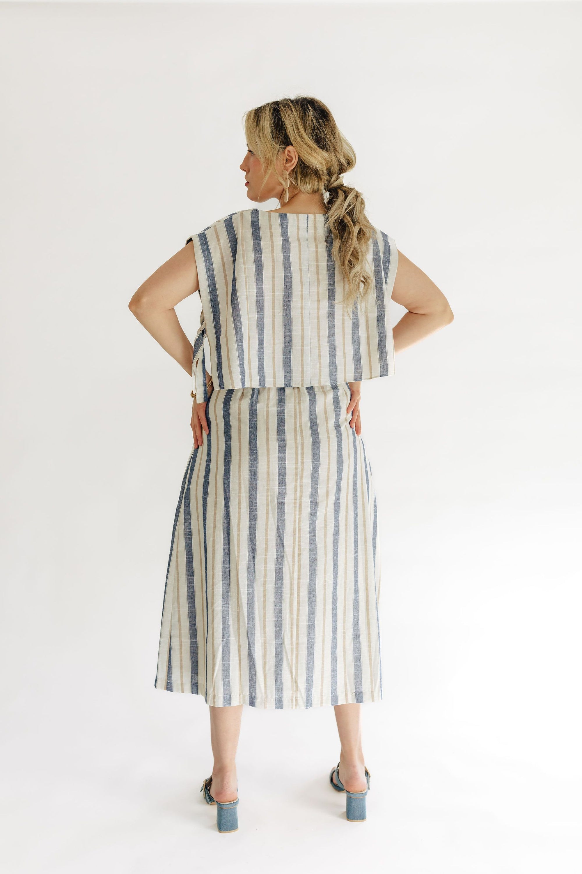 The Cammy Stripe Top + Skirt Set - Sold Separately