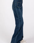 The Cara Patch Pocket Dark Wide Leg Jeans