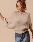 The Kayne Oatmeal Dolman Boatneck Top