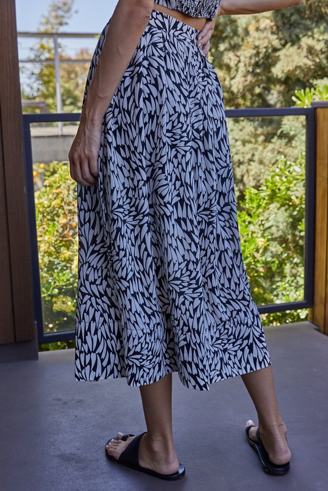 The Debbie Abstract Heart Top + Midi Skirt - Sold Separately