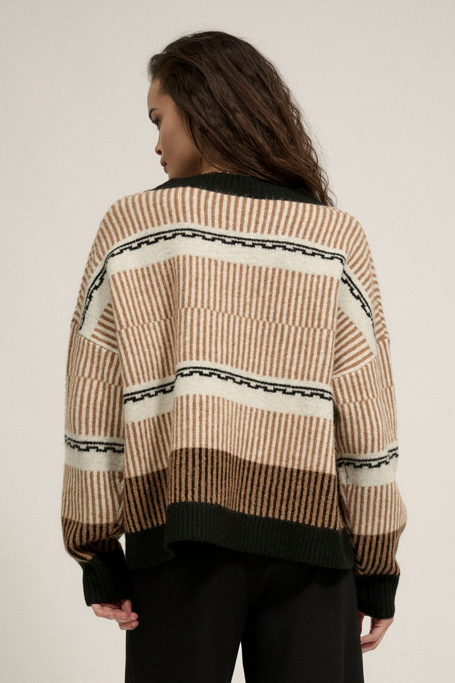 The Dionna Geometric Stripe Sweater
