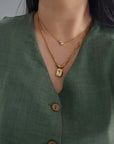 The Double Chain Heart Pendant Necklace