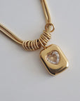 The Double Chain Heart Pendant Necklace