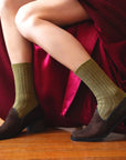 The Silk and Wool Dust Star Socks - Khaki