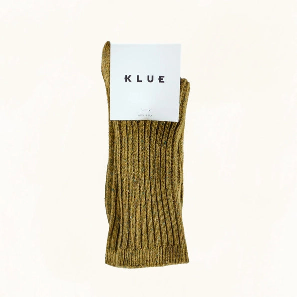 The Silk and Wool Dust Star Socks - Khaki