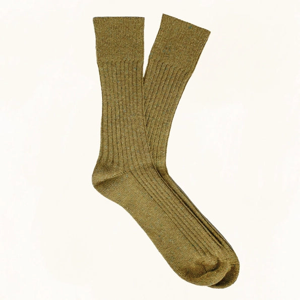 The Silk and Wool Dust Star Socks - Khaki