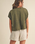 The Effie Dyed Olive Tee