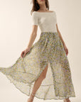 The Fiori Floral Chiffon Top + Maxi Skirt Set - Sold Separately