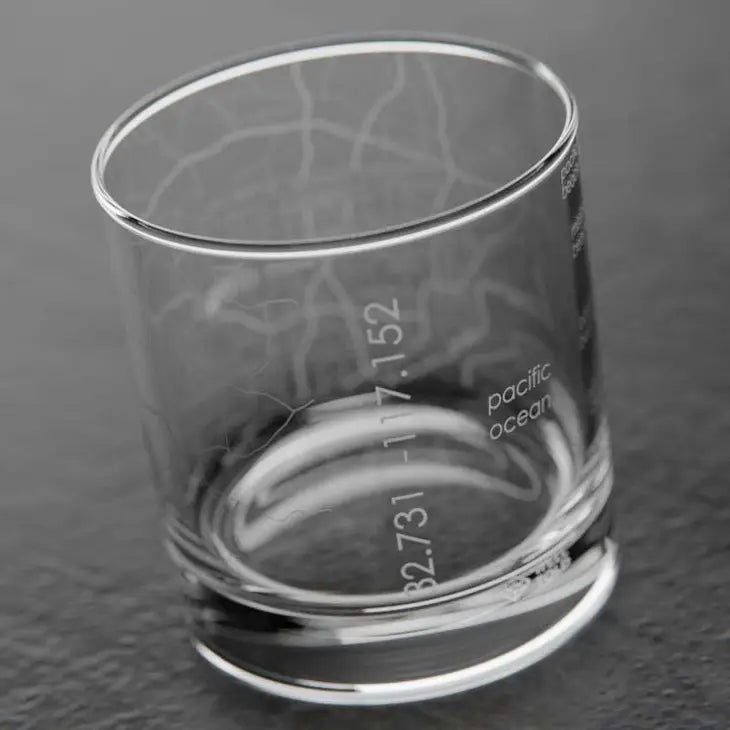 The San Diego Map Whiskey Glass