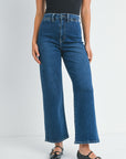 The Hailey Dark Denim Wide Leg Jeans