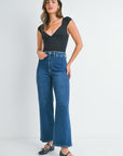 The Hailey Dark Denim Wide Leg Jeans