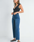 The Hailey Dark Denim Wide Leg Jeans