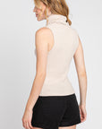 The Helena Oatmeal Turtleneck Knit Top