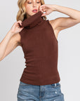 The Helena Chocolate Turtleneck Knit Top