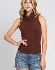 The Helena Chocolate Turtleneck Knit Top