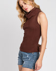 The Helena Chocolate Turtleneck Knit Top