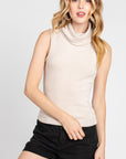 The Helena Oatmeal Turtleneck Knit Top