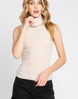 The Helena Oatmeal Turtleneck Knit Top