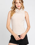 The Helena Oatmeal Turtleneck Knit Top