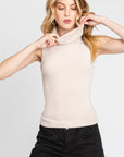 The Helena Oatmeal Turtleneck Knit Top